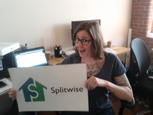 Nellie in the Splitwise office