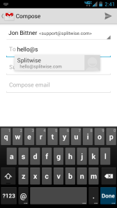 gmail autocomplete in Android 4